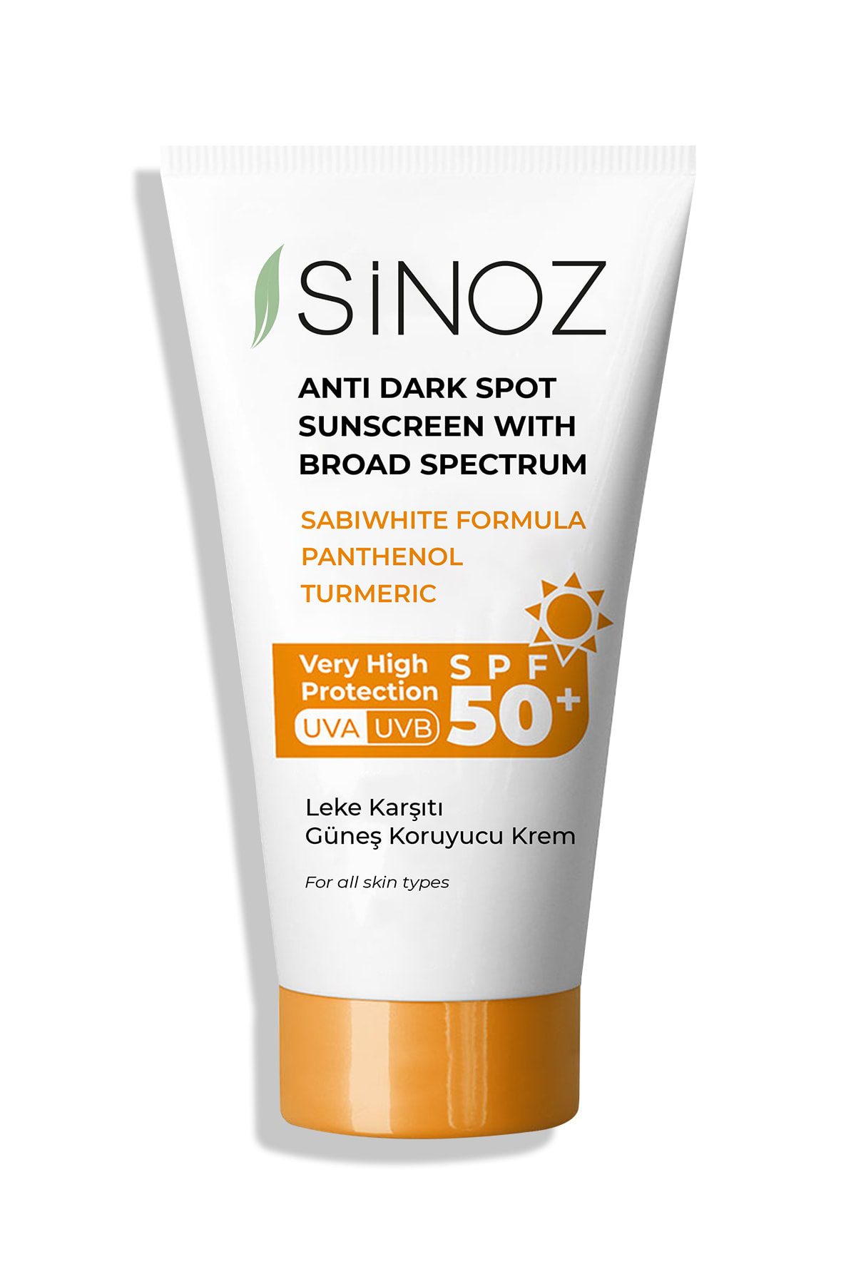 کرم ضد آفتاب SPF 50+ صورت با محافظت بالا برای انواع پوست Sinoz