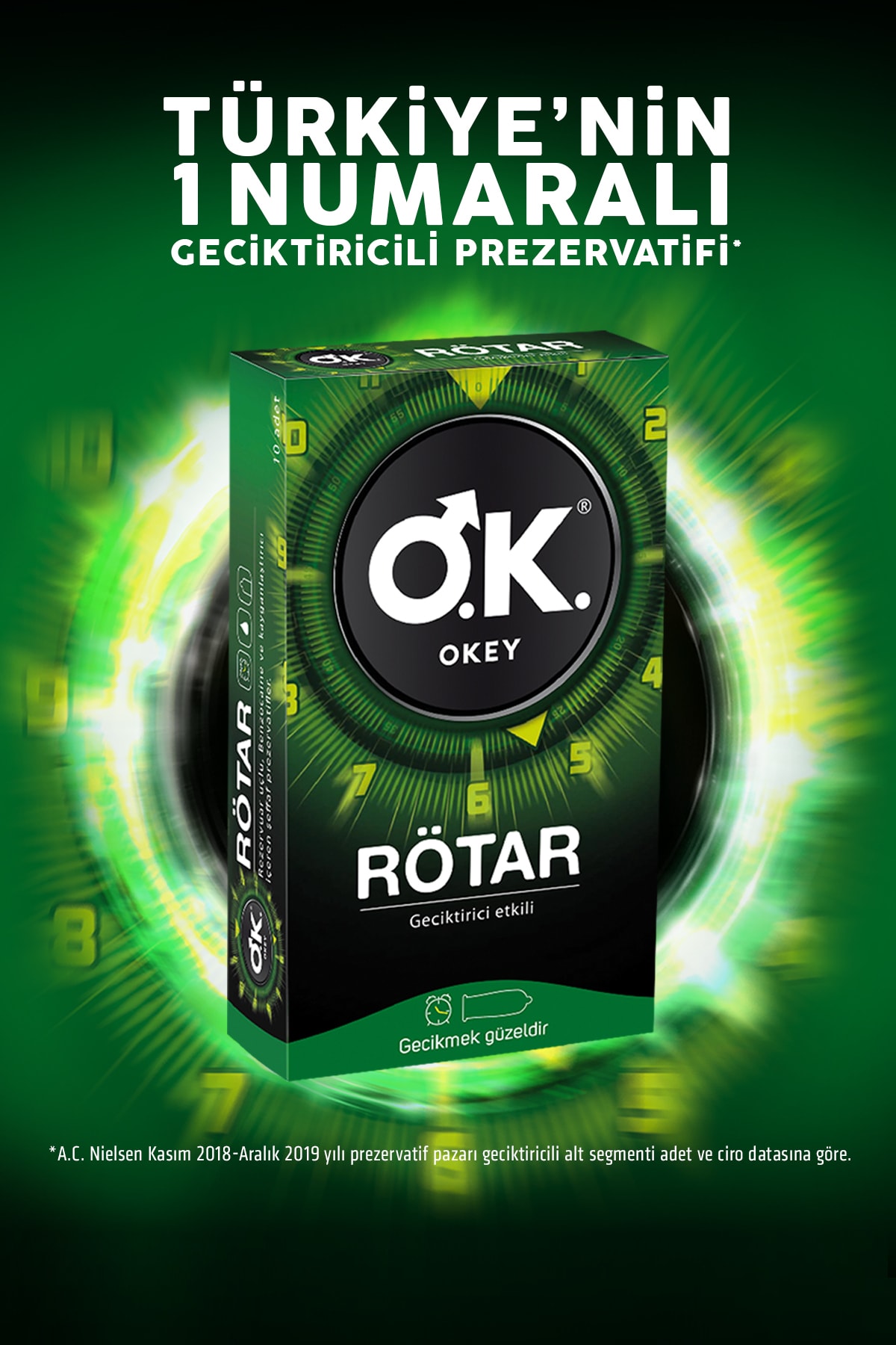 کاندوم تاخیری Okey مدل Rotar بسته ۱۰ عددی