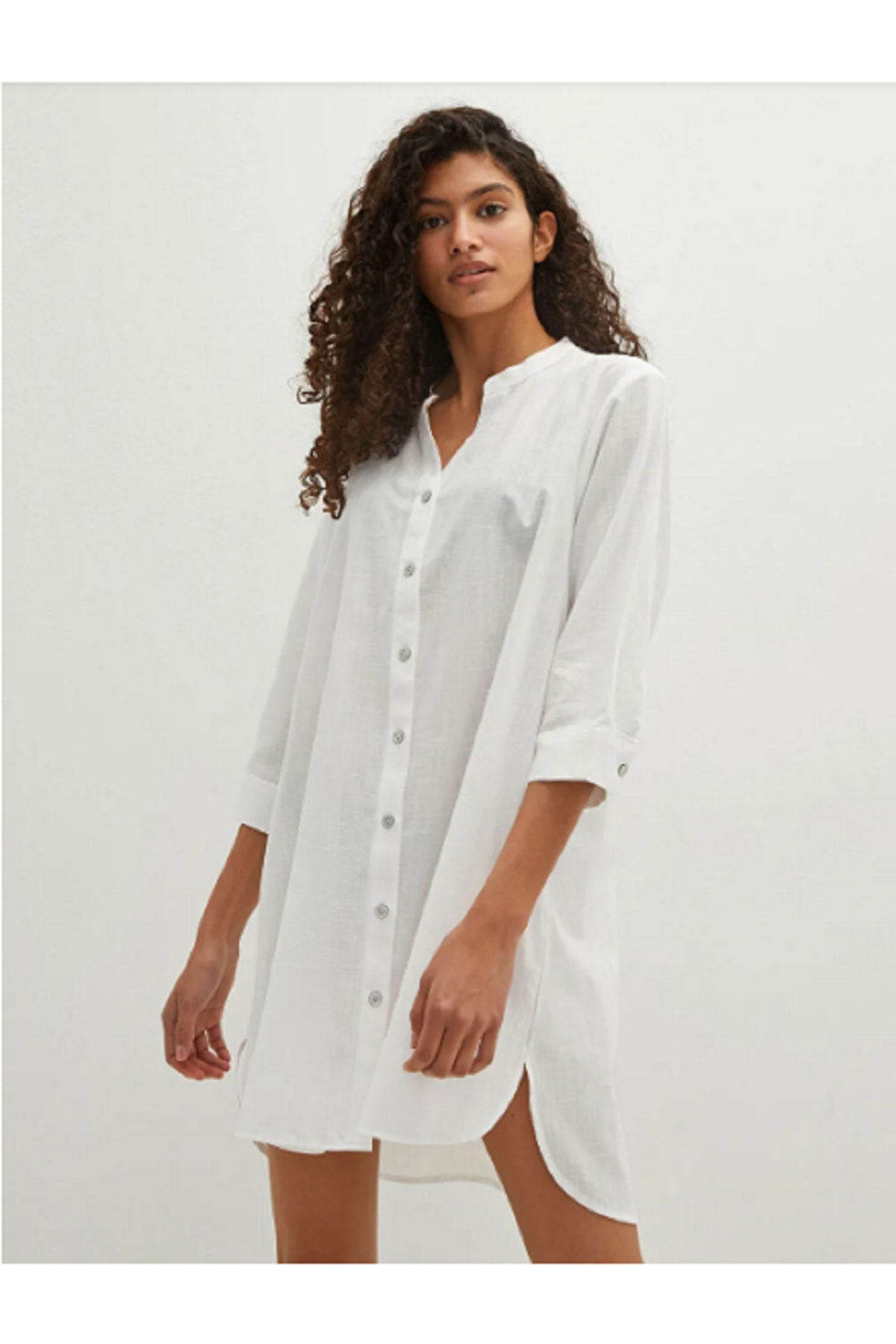 پیراهن سفید بلند زنانه ال سی وایکیکی کد S1DF30Z8 - FDU