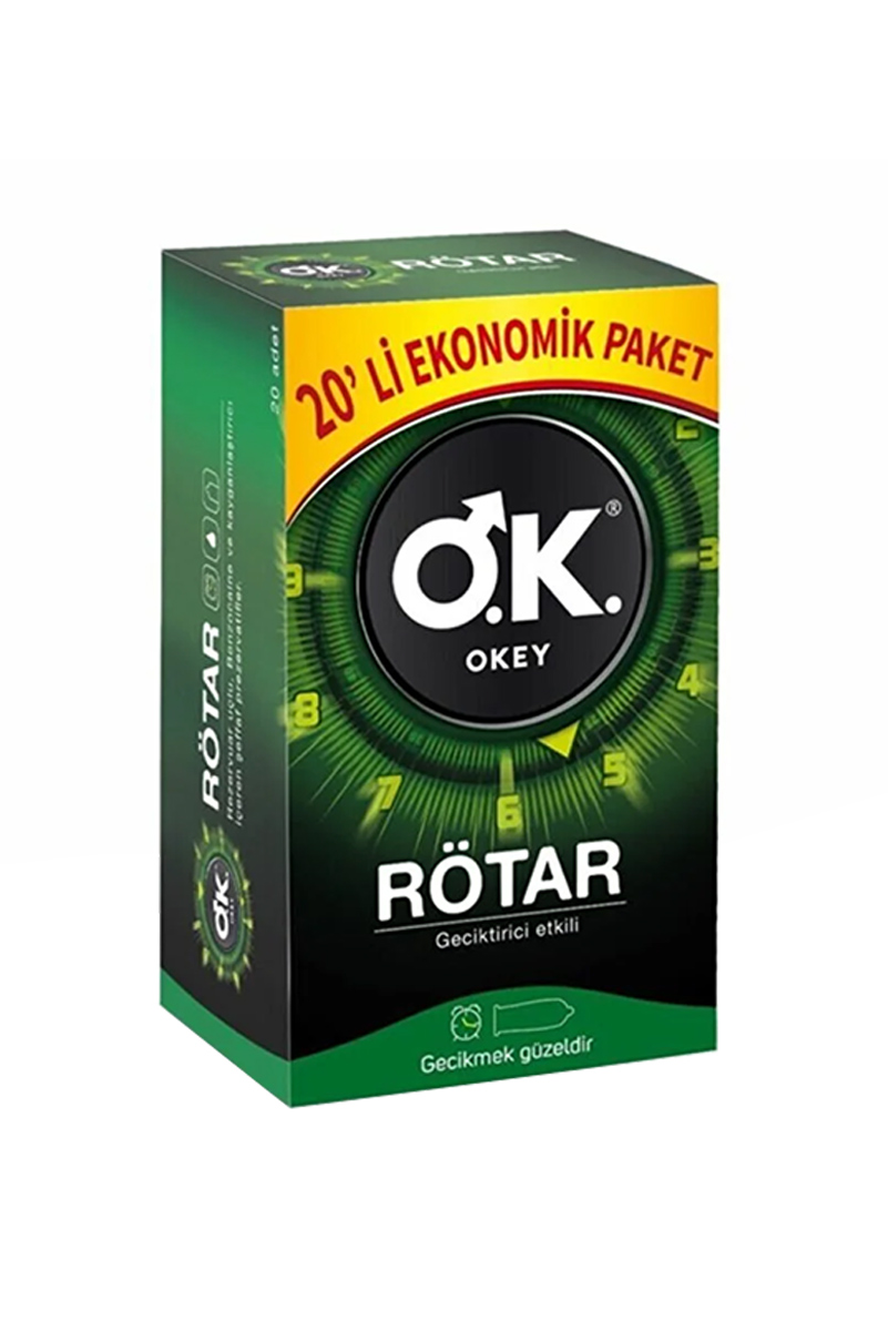 کاندوم تاخیری Okey مدل Rotar بسته ۲۰ عددی