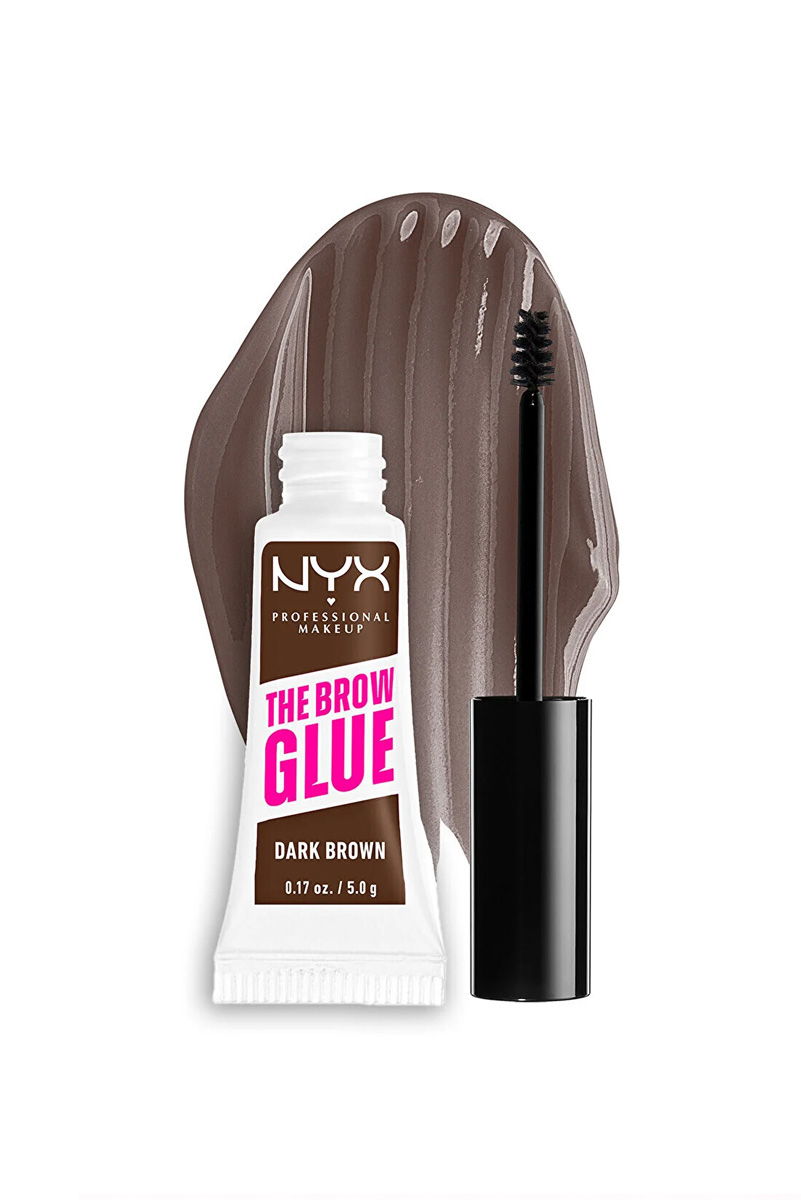ریمل و ژل ترمیم کننده ابرو NYX مدل The Brow Glue رنگ Dark Brown